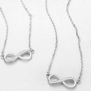 Colar pingente com o símbolo do infinito para mulheres de cor prata, joias, colar incomum e sorte.