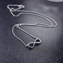 Colar pingente com o símbolo do infinito para mulheres de cor prata, joias, colar incomum e sorte.