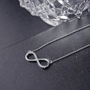Colar pingente com o símbolo do infinito para mulheres de cor prata, joias, colar incomum e sorte.