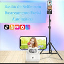 Suporte para Bastão de Selfie com Rastreamento Facial Automático.