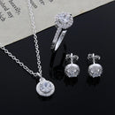 conjunto de joias de prata Sterling para presente de Natal, moda elegantes,  colar, brinco, anel e sempre  joias.