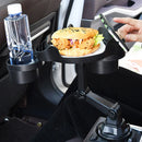 Bandeja do porta-copos com base giratória de 360 graus ajustável, porta-copos do carro bandeja de alimentos, organizador de bebidas, porta garrafa e acessórios do carro.