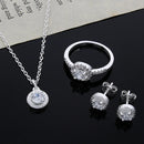 conjunto de joias de prata Sterling para presente de Natal, moda elegantes,  colar, brinco, anel e sempre  joias.